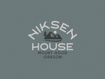 Niksen House Logo badge design branding cabin house illustration logo mount hood nature oregon outdoors typography vintage vintage design