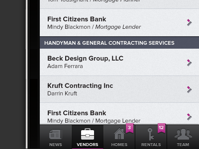 Real estate app UI app clean interface iphone mobile pale ui violet