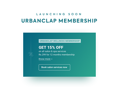 UrbanClap Membership android banner card design gradient ios sketch typography