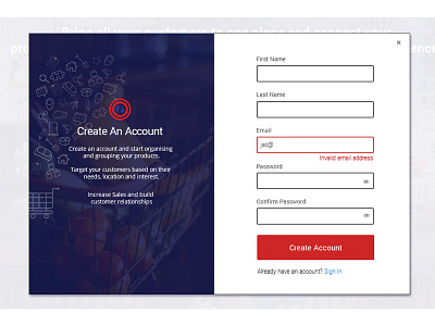 Create an Account, Sign up form create an account design forms login sign up ui ux validation