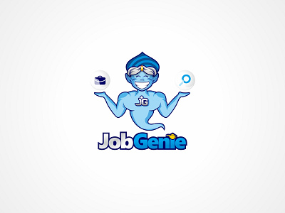 Job Genie logo mascot branding design dribbble graphic design illustration logo mascot logo unique logo vector