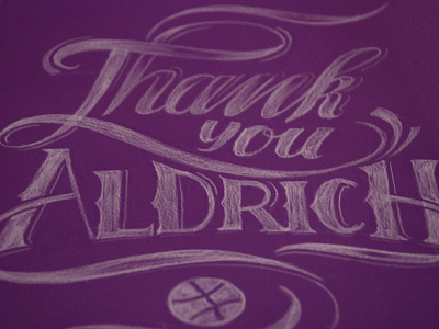 Thank you! first handdrawn invite lettering shot