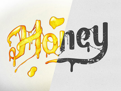 Honey custom drawn hand honey letters type
