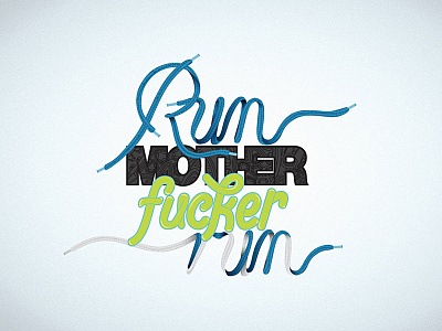 Run lettering t shirt type typography vector