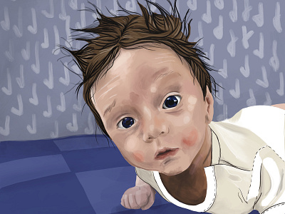 Curious little fellow digital painting illustration kids portrait procreate sketch