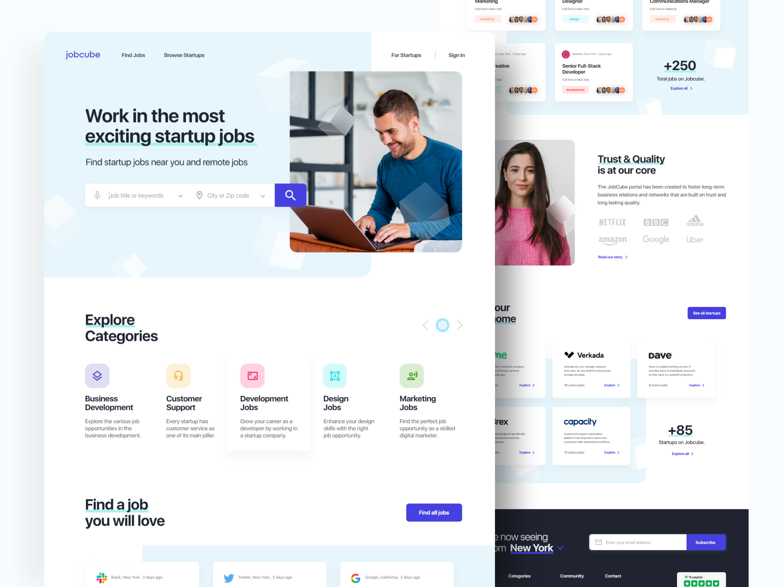 Job Board for Startups Website UI Design by Amol Firke on Dribbble