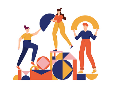 Team work art boy design flat flat design flat illustration geometric geometric illustration girl illustration illustration art man people people illustration shapes teamwork vector vector art vector illustration woman