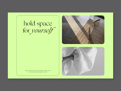 hold (space) for yourself clean concept design desktop inspiration minimal typography