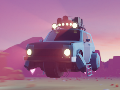 LowPoly style Lada Niva 3d animation blender low lowpoly poly style