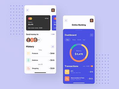 Banking Mobile App balance bank business credit card credit card checkout finance finance app mobile banking app money transfer online banking transaction ui uidesign ux