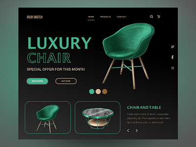 Luxury chair landing page design