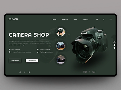 Landing page camera shop