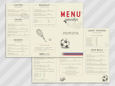 Woodys Bar menu