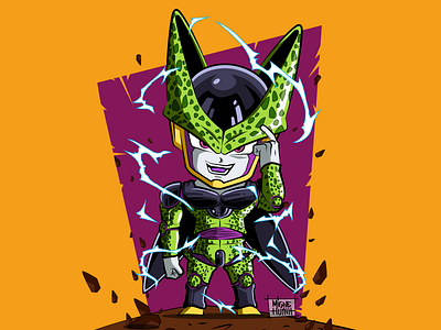 Perfect Cell anime cell chibi dragon ball draw drawing illustration illustrator manga migne huynh origamigne vector