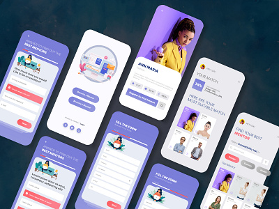 People experience and guidance (Mentor finder) app card ui design graphic design interface product card productpage ui usdesign ux
