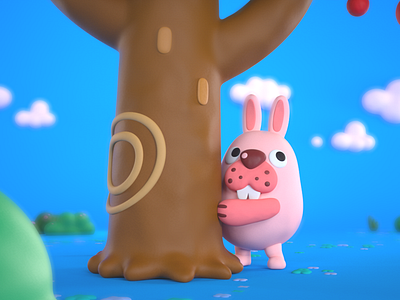 PokoPoko Shot N1 3d animation 3d art animation bunny cute cute animal cute art mobilegame rabbit