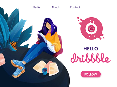 hello dribbble art design flat illustration illustrator logo minimal ui vector