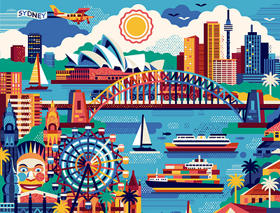 Sydney Travel Poster australia harbour bridge house opera poster travel