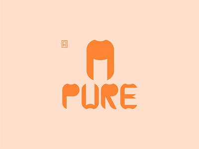 Pure logo (toothpaste) adobe illustrator brand identity branding design graphicdesign icon lettermark logo logo design logotype orange logo tooth toothpaste