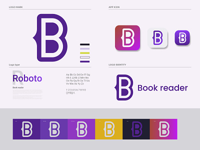 Book reader logo design