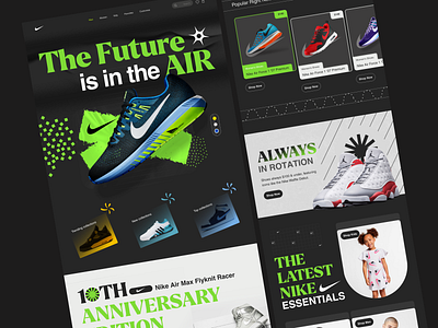 Sneakers Landing page branding ecommerce hamepage design homepage jordan landing page design landingpage nike nike website nikeair nikelandingpage nikeshoe nikesport shoe sport ui uidesign web design website websitedesign