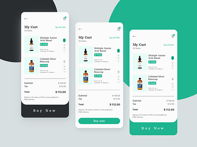 Medicine Delivery App (cart page)