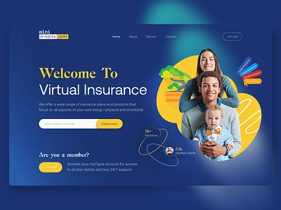 Web Header (Virtual Health Insurance) benefits branding businessinsurance carinsurance cool crypto landing page dental generalinsurance healthinsurance hospital insurance insurancepolicy investment landingpage life lifeinsurance obamacare terminsurance wealth website