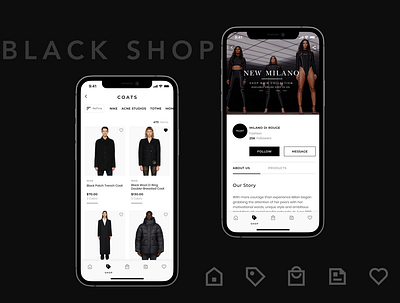 Minimalist Mobile App Design beauty black and white ecommerce app fashion store fitness minimalism minimalist mobile app mobile app design mobile ui online store