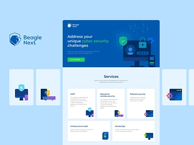 Beagle Next Web Design corporate devsecops interface landing page marketing security software security ui uiux web design