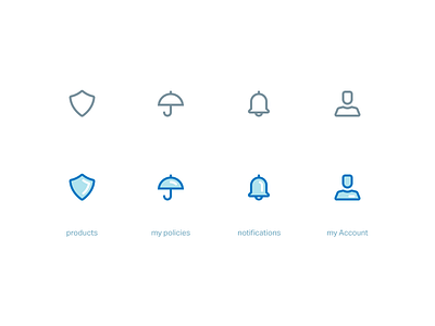 Insurance App Icons icons insurance my account notifications policies products