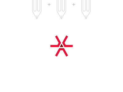 Tripod Refinement concept icon idea logo three pens