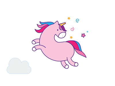 Unicorn animal character female illustration logo magic unicorn