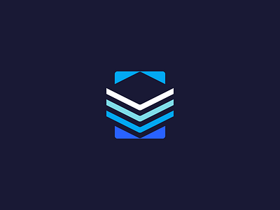 Logo blue branding flat icon layer logo stack stream