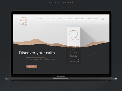 Web design: Calm By Nature icon one page web design website