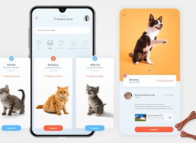 Adote um pet clean ui creative dog figma interface interfacedesign minimalist mobile mobile ui pet protopie ui ui design uidesign ux