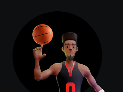 3D Basketball player illustration - Blender Sculpt Study