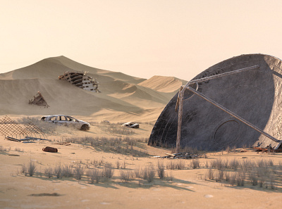 Quarantine ™ 3d c4dart cinematic desert dystopia environment design eroded octane rusty sand visual art wasteland