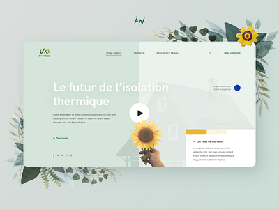 Ecological project Landing page agriculture design ecology flower green interface landing page minimal tournesol ui ux web webdesign website