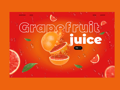 Colorfull web-design. Fruit juice creative screen for first page
