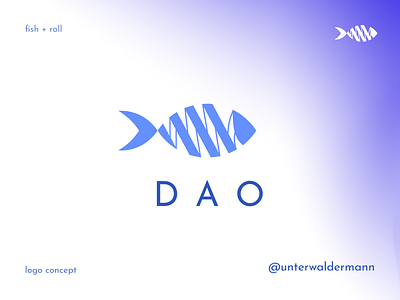 DAO Sushi Logo Design branding design graphic design icon illustration logo roll sushi ui ux vector