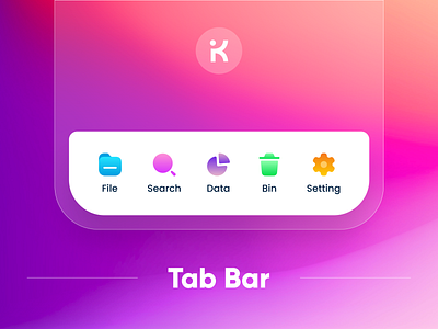 Tab bar | Gradient UI Design Concept accordian app design blurred background clean clean ui color components design system designer figma figma design gradient gradient design lightbox minimalist logo tabbar tabs