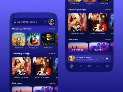 Music App Screen Exploration | UI/UX animation branding dark dark app dark theme dark ui design genre graphic design illustration light mobile music typography