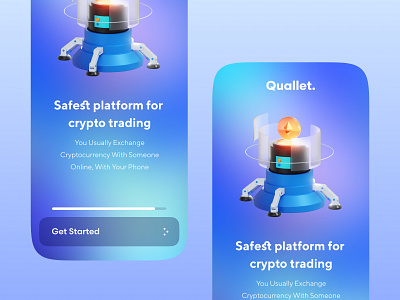 Walkthrough Screen (Onboarding)| Quallet branding dark mode darkmode design graphic design illustration mobile typography ui vector
