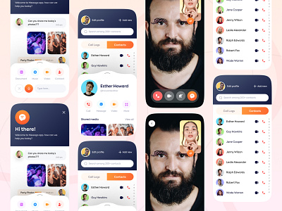 Messago | Video Calling App animation app branding clean ui contact us contacts figmadesign flat gif animated icon logo message app minimal typography uiux ux video videocall videochat web