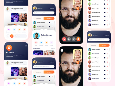 Messago | Video Calling App animation app branding clean ui contact us contacts figmadesign flat gif animated icon logo message app minimal typography uiux ux video videocall videochat web