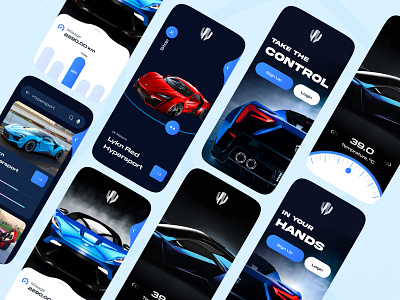 Car App UI/UX | Lykan Hypersport car app cleanui dark mode ecommerce app electric electric car app figma design lykan car app user interface