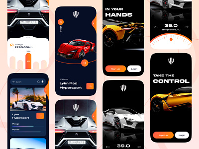 Car App UI/UX | Lykan Hypersport app car app car booking car interface car rent car rental card ui cards design mobile taxi ui vehicle
