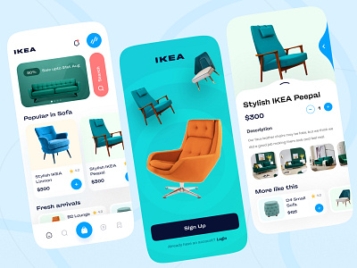 IKEA Furniture App Redesigned 3d animation branding chair ecommerce furniture furniture website graphic design ikea logo motion graphics sofa store