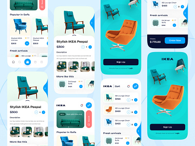 IKEA Furniture App Redesigned animation app bathroom branding dark mode design ecommerce furniture illustration logo store typography ui uiux vector