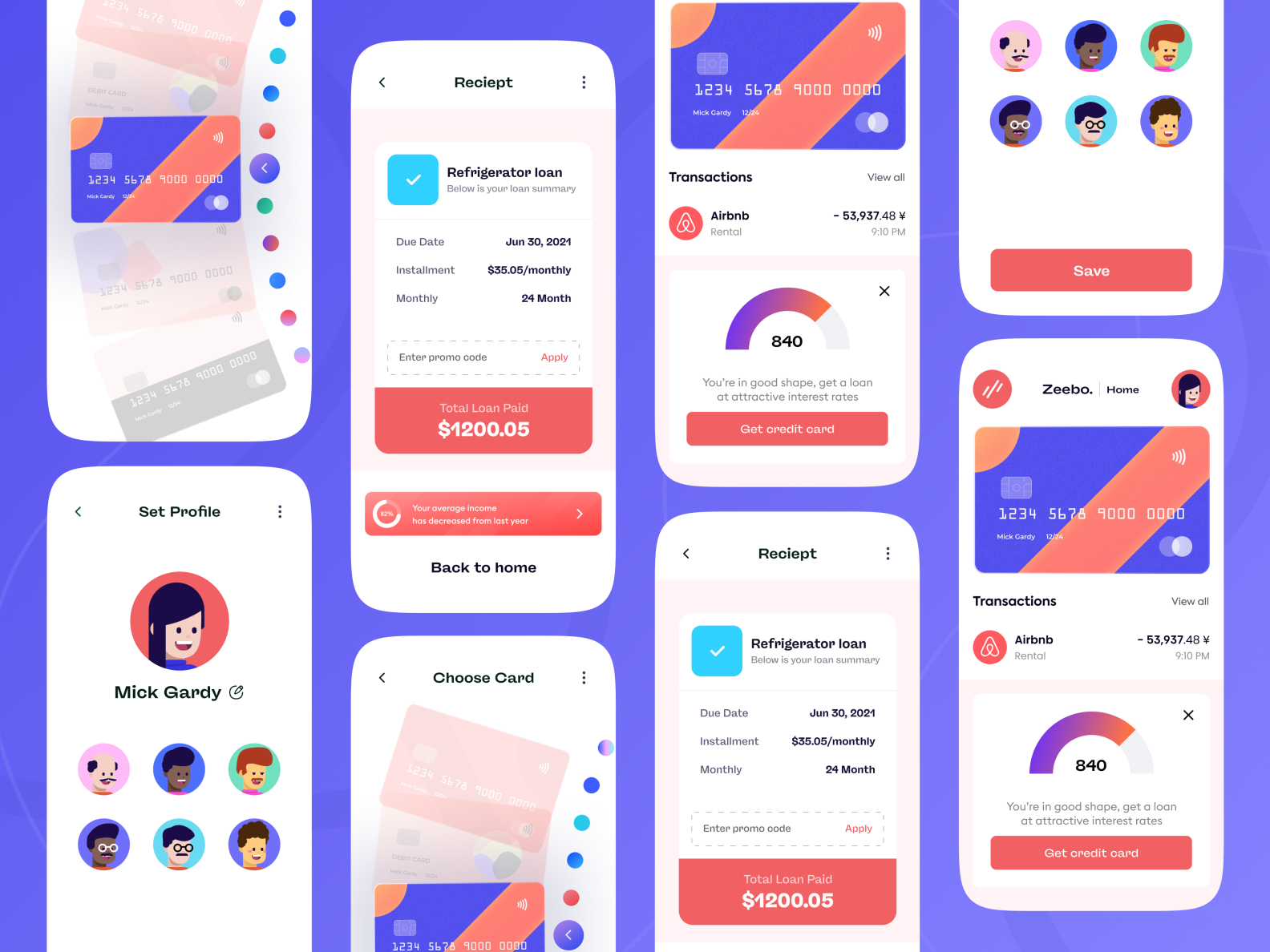 Zeebo. Banking App by Irfan Khan on Dribbble